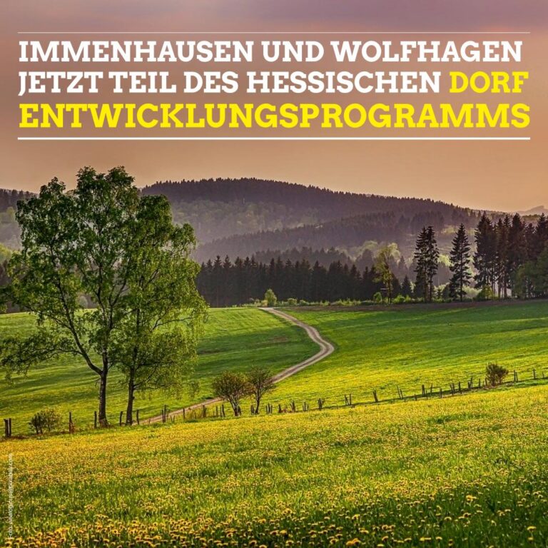 Immernhausen und Wolfhagen nun Teil des hessischen Dorfentwicklungsprogramms