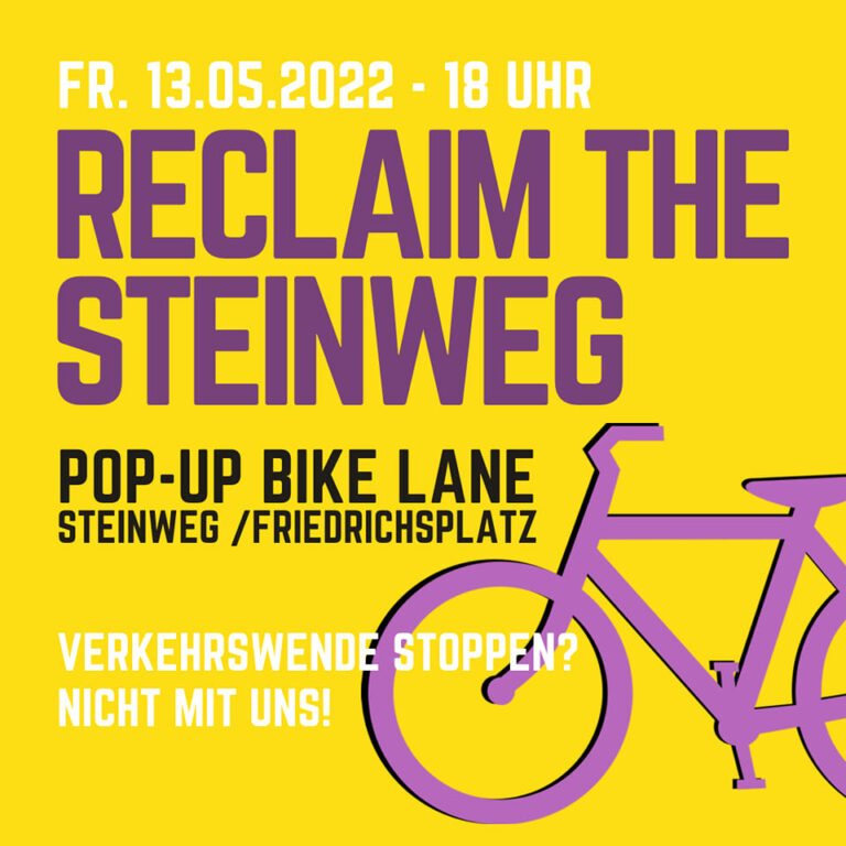 Heute Abend: „Reclaim the Steinweg“ Fahrraddemo in Kassel