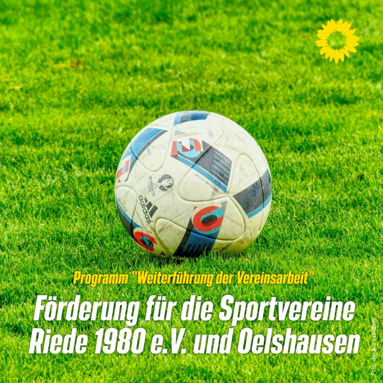 Förderung für den Sportverein Riede 1980 e.V. und den Sportverein Oelshausen