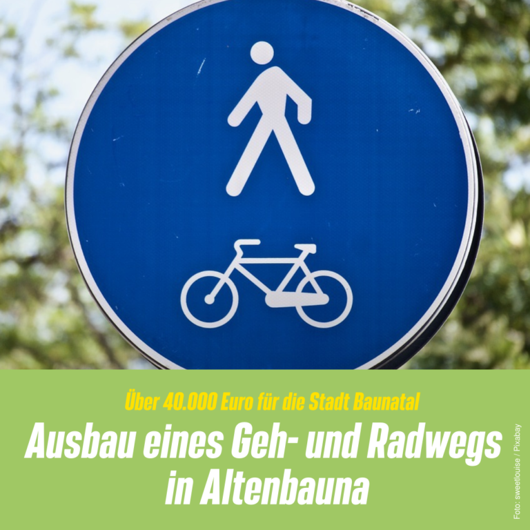 Förderung für den Ausbau eines Geh- und Radwegs in Altenbauna