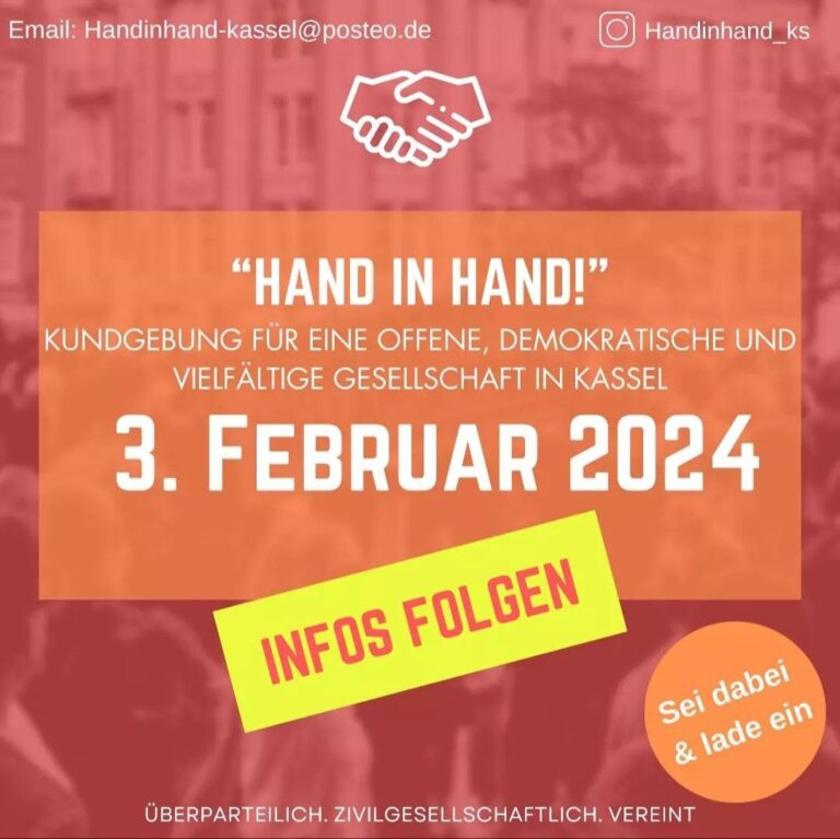 Hand in Hand – 03.02.2024 Kassel – Wir sind die Brandmauer