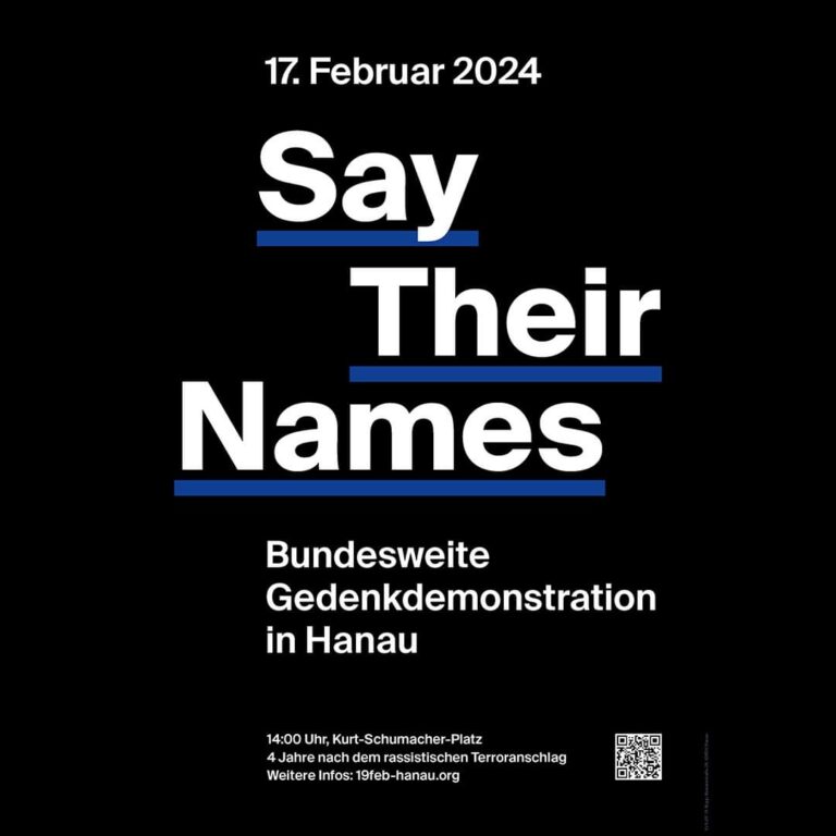 Say their names – Kundgebung und Demonstration in Hanau